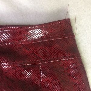 Red snake skin skirt